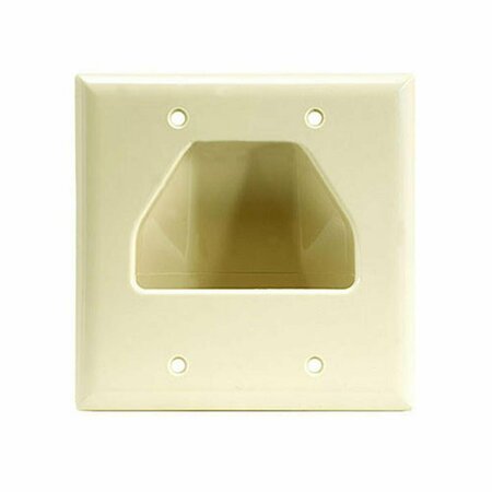 CMPLE Wall Plate- 2-Gang Recessed Low Voltage Cable- Ivory 516-N